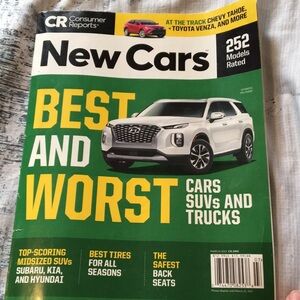 New Cars Magazine with White SUV on Green Cover
